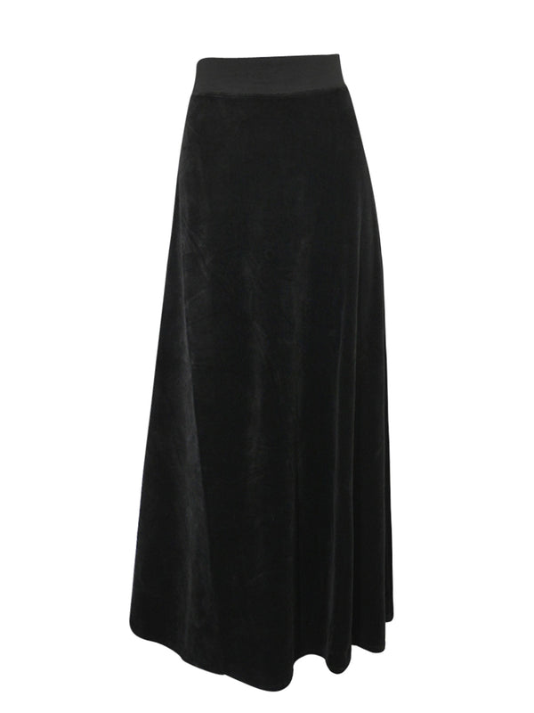 Hard Tail Velour Maxi Flare Skirt (V-213) - Skirts