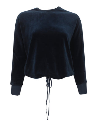 Hardtail Velour Slouchy Drawstring Pullover Top (Style V-217) - Tops