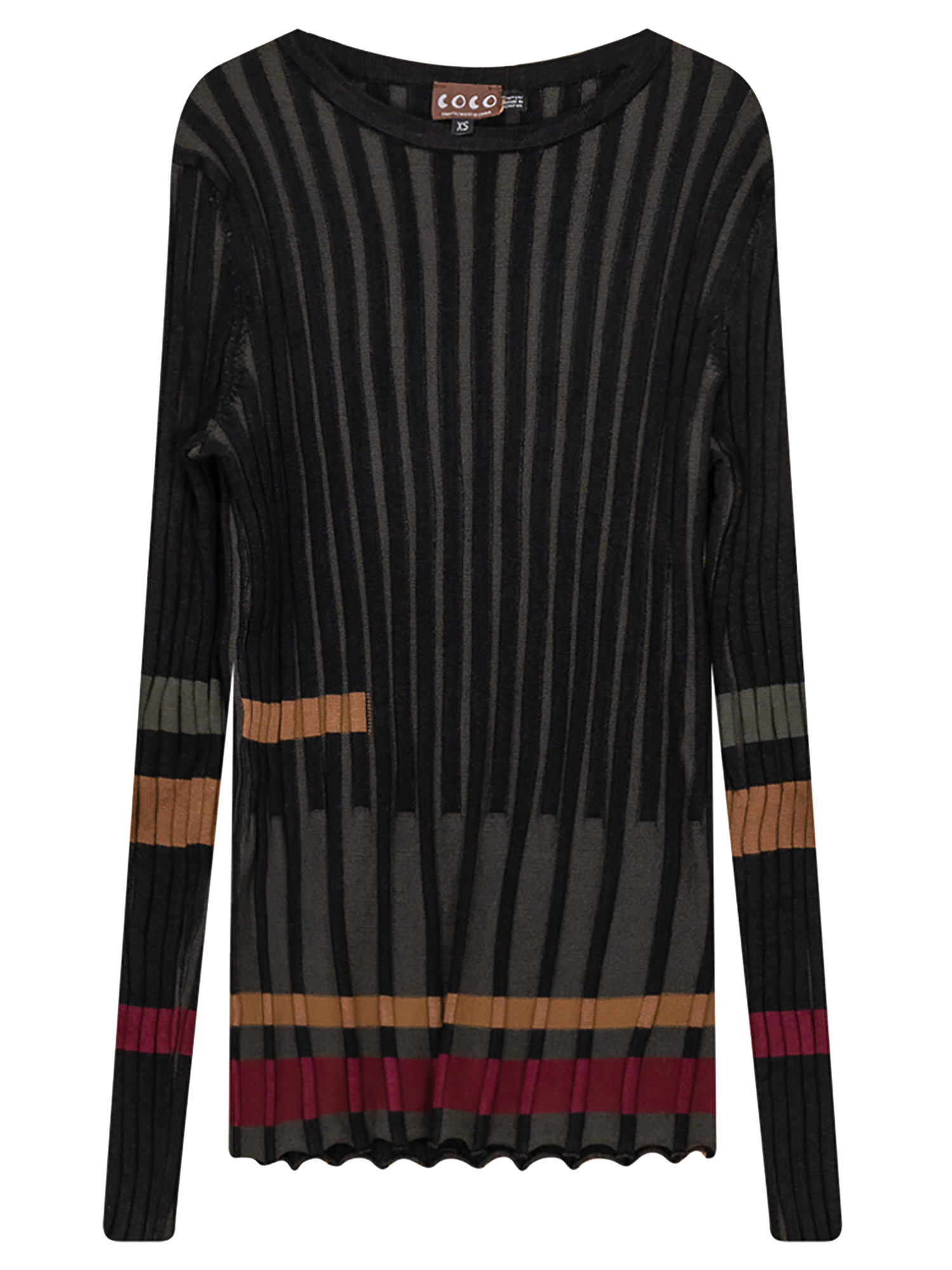 Coco Ribbed Color Block Sweater - Tops - PinkOrchidFashion