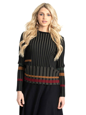 Coco Ribbed Color Block Sweater - Tops