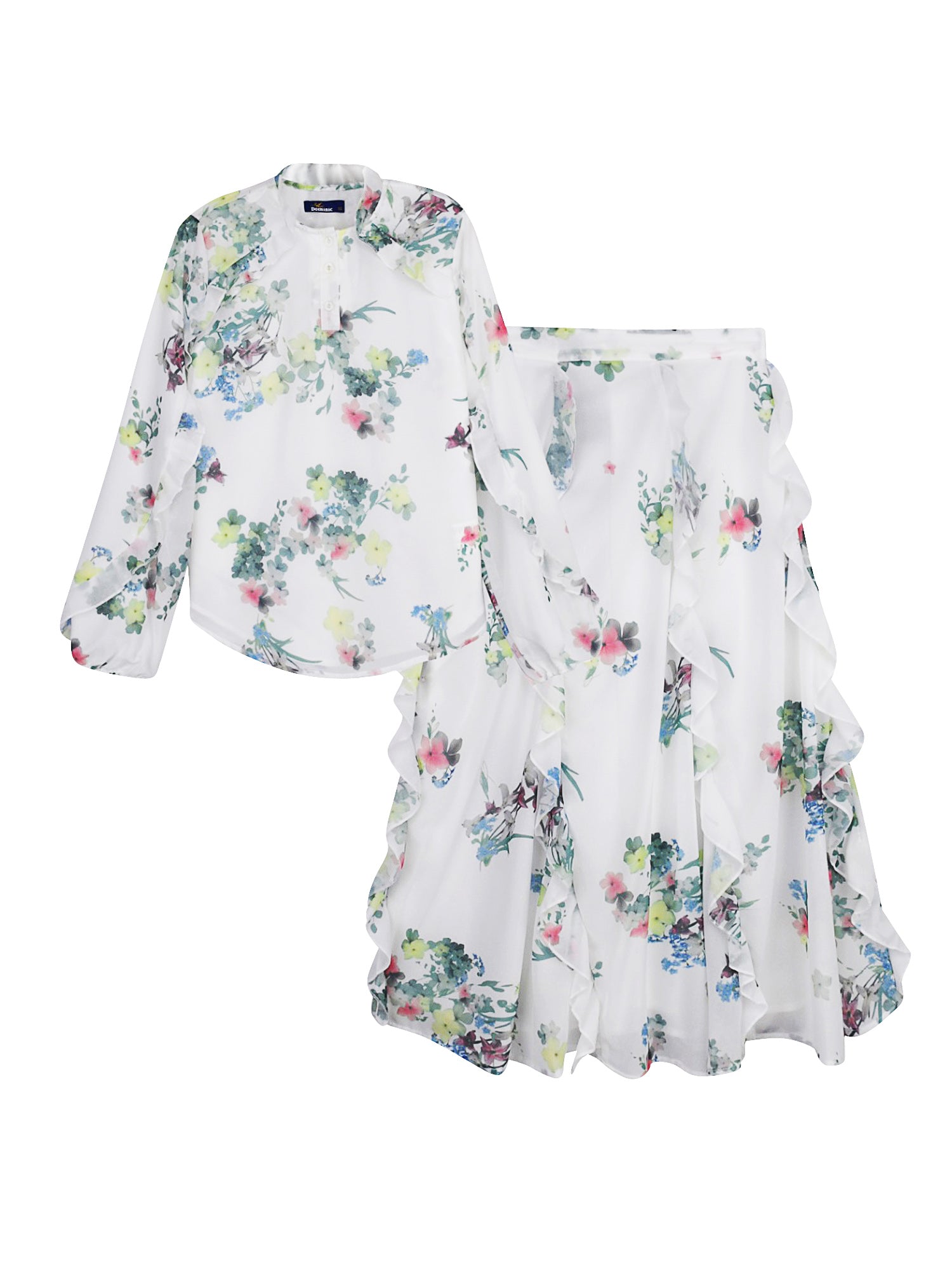 Dominic Floral Ruffle Blouse - Tops