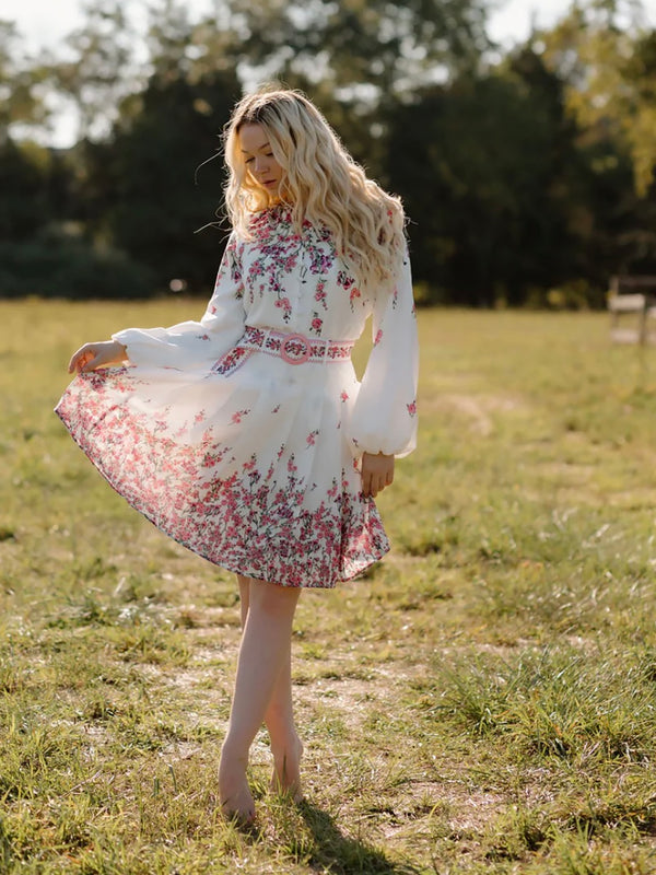 Nina Pink Floral Skirt - Skirts
