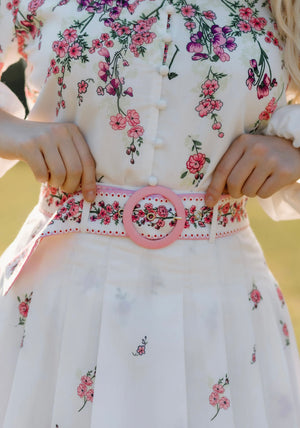 Nina Pink Floral Skirt