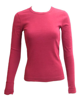 Three Dots Crewneck Long Sleeve Shirt (Bright) - PinkOrchidFashion