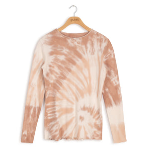 Point Ribbed Tie-Dye Wave Top - Tops