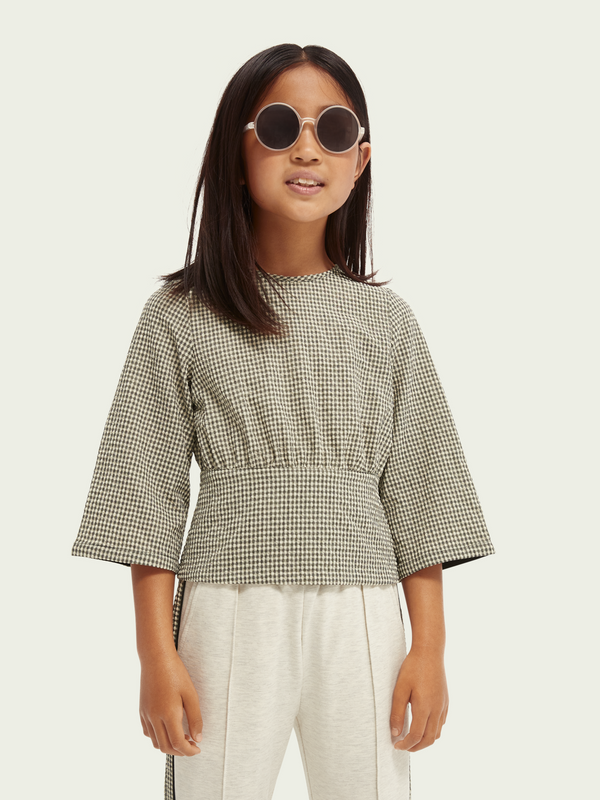 Scotch&Soda Checked Wide Sleeve Top